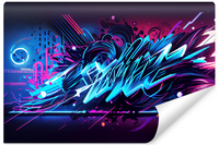Fototapeta Młodzieżowa Nowoczesny Neonowe GRAFFITI Abstrakcja 368cm x 254cm
