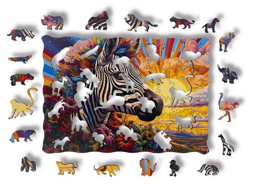 Puzzle Drewniane dla dzieci i dorosłych ColorfullZebra Zebra 200 el na Arena.pl