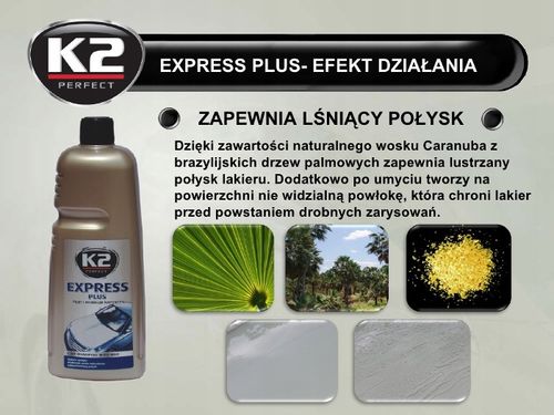 K2 EXPRESS PLUS SZAMPON samochodowy Z WOSKIEM do mycia auta 5000ml 5L na Arena.pl