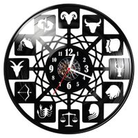 Zegar ścienny z płyty winylowej Znaki zodiaku 1796.14