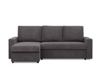 Narożnik do salonu, BLOM, sztruks, 231x140x92 cm, ciemny szary