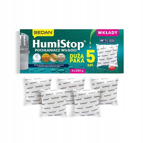 Wkłady do pochłaniacza wilgoci HUMISTOP 5 szt. 280 g pięciopak na Arena.pl