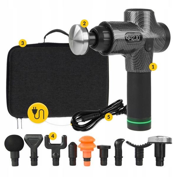 PISTOLET DO MASAŻU MASSAGE GUN+GŁOWICA PODGRZEWANA zdjęcie 9