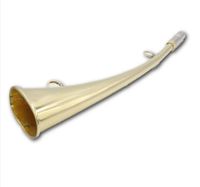 Sygnałówka myśliwska Gięta Płaska Złota 36 cm trąbka sygnałowa