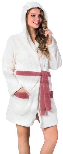 Ciepły puszysty gruby szlafrok z polaru Rozmiar: M na Arena.pl