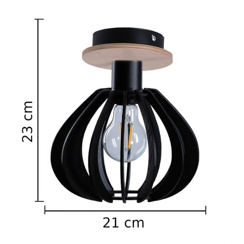 Lampa sufitowa 1xE27 NICOLETA BLACK AND NATURAL 810 na Arena.pl
