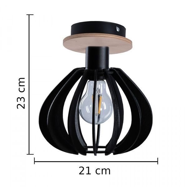 Lampa sufitowa 1xE27 NICOLETA BLACK AND NATURAL 810 zdjęcie 3