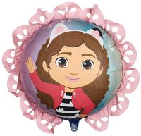 Balon foliowy pastylka z falbanką Koci Domek Gabi, 52x52 cm, mix