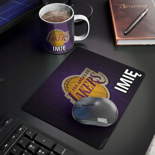 ZESTAW KUBEK + PODKŁADKA - LAKERS KOSZYKÓWKA - PREZENT WIELE WZORÓW + IMIĘ na Arena.pl