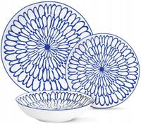 2 x KOMPLET PORCELANA ZESTAW SERWIS OBIADOWY TALERZE 18el 6 OSÓB WZÓR FIORI