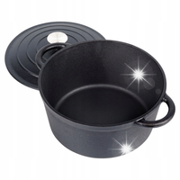 Garnek Żeliwny z Pokrywką Kociołek Brytfanka Brytfanna Okrągła 24 cm 3,9L