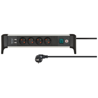 Listwa zasilająca Alu-Office-Line 4 gniazda 2xUSB 1,8m Brennenstuhl