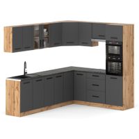 Kuchnia Modułowa Z Blatem Duża 4.6m Marra Narożna Nowoczesna Wotan Szara