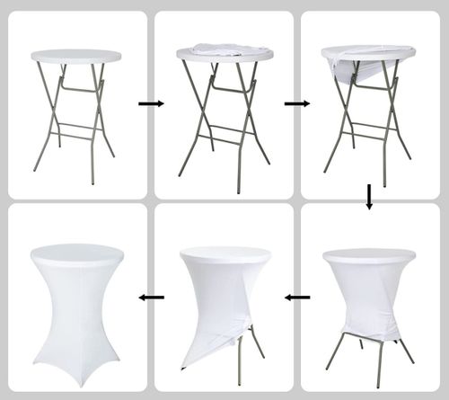 Pokrowiec na stolik koktajlowy BIAŁY 80 cm na Arena.pl