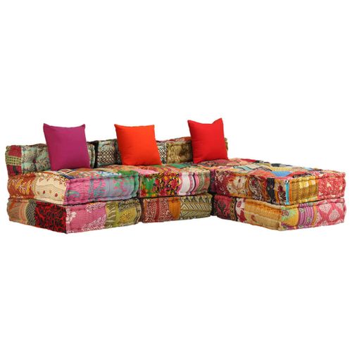 SOFA MODUŁOWA TAPICEROWANA PATCHWORKOWA KOLOROWA na Arena.pl
