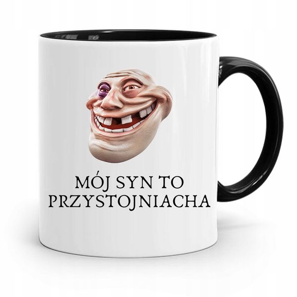 Kubek Czarny Prezent Dla Syna Syn Przystojniacha Z Nadrukiem Ze Zdjęciem zdjęcie 1