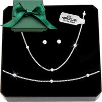 SREBRNY MODNY KOMPLET BIŻUTERII DAMSKIEJ KULKI 925 NA PREZENT