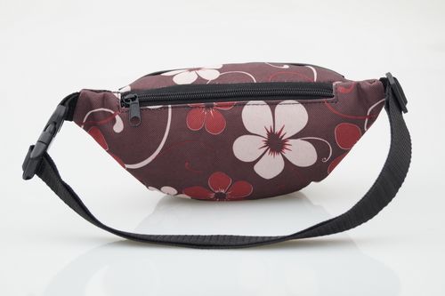 NERKA saszetka biodrówka damska brązowa N006 kwiaty na Arena.pl