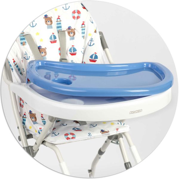Krzesełko do karmienia Eldo biało-niebieski zdjęcie 8