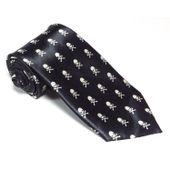 Krawat imprezowy śledź ze wzorem CZASZKI małe (KSI-110)