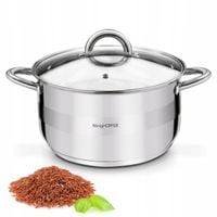 GARNEK DUŻY Indukcja GAZ POKRYWKA Stalowy Konighoffer Faro 9,2 l 28 cm