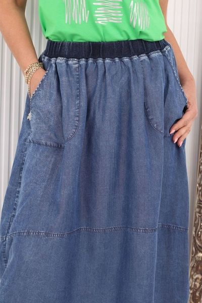 Spódnica jeansowa plus size wysoki stan maxi 62 zdjęcie 6