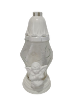 Znicz całoroczny aniołek biały 23 cm