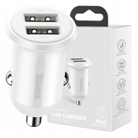 ładowarka samochodowa baseus grain pro 2x usb 4.8a (biała)