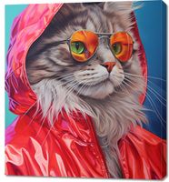 Obraz 90x100cm Kot w Stylu