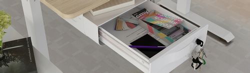 Podblatowa szuflada kontenerek półka pod biurko SPB-121W biały na Arena.pl