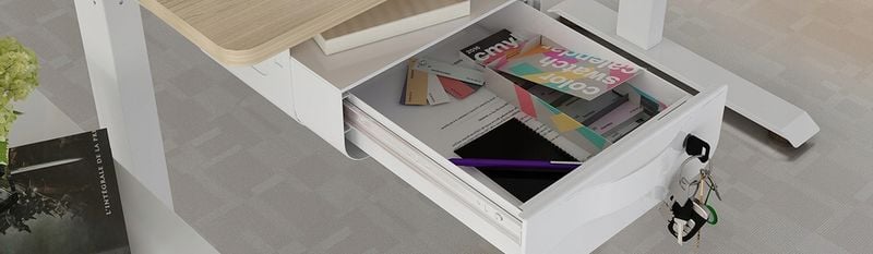 Podblatowa szuflada kontenerek półka pod biurko SPB-121W biały zdjęcie 2