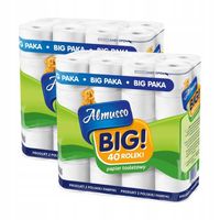 Papier toaletowy ALMUSSO BIG 3-warstwowy biały 40 rolek 2 opakowania