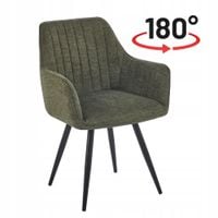 krzesło obrotowe fotel 180° z materiału brego w kolorze oliwki auto obrót