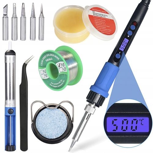 Lutownica Precyzyjna 100W Zestaw Lutowniczy LCD Odsysacz do Cyny 13 na Arena.pl