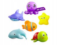 ZESTAW 6 PŁYWAJĄCYCH ZABAWEK DO KĄPIELI 10 CM WIELOKOLOROWYCH