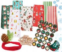 Kalendarz ADWENTOWY TOREBKI DIY Zestaw KOMPLET XXL prezent święta 24 sztuk