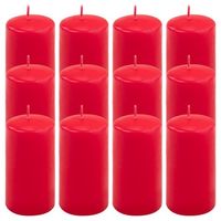Zestaw świec filarowych, 11,5 cm, Ø 6 cm, czerwone, 12 szt.