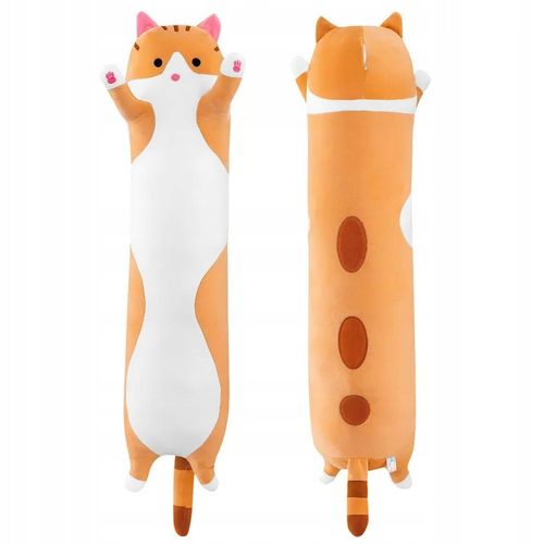 MASKOTKA KOT KOTEK DLUGI PODUSZKA PLUSZAK PRZYTULANKA DLA DZIECI BRĄZ 70CM na Arena.pl