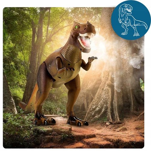 Wielki Dinozaur T-Rex Zdalnie sterowany chodzi ryczy świeci zieje dymem LED na Arena.pl