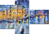 100CM 80 OBRAZ 3 ELEM WENECJA NOCĄ ŚCIENNY