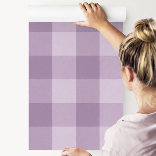 Tapeta Modna Fioletowa Krata na Arena.pl