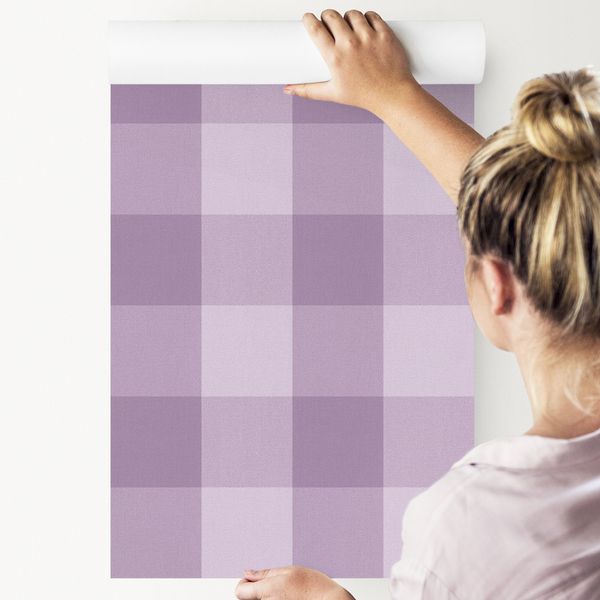 Tapeta Modna Fioletowa Krata zdjęcie 4