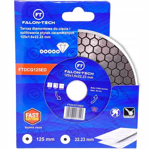 TARCZA DIAMENTOWA 125mm x 22 DO PŁYTEK GRESU GLAZURY SZLIFOWANIA CIĘCIA 45° na Arena.pl