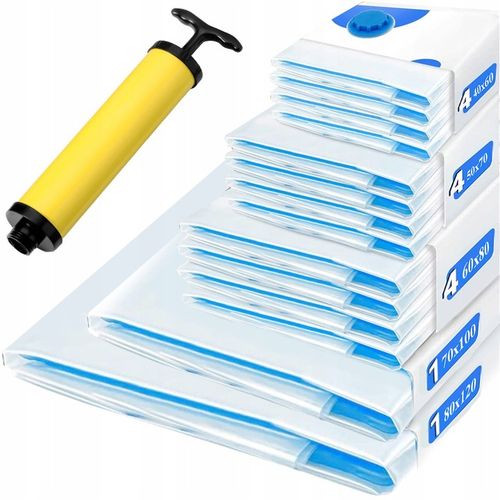 WORKI PRÓŻNIOWE TORBY NA UBRANIA ZESTAW 14szt -5 ROZMIARÓW- +POMPKA na Arena.pl