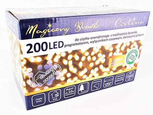 LAMPKI CHOINKOWE 200 LED TIMER STEROWANIE PILOTEM na Arena.pl