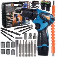 WKRĘTARKA BEZPRZEWODOWA 18 V 2xBATERIA BLACK AKCESORIA