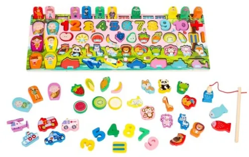 Tablica edukacyjna MONTESSORI rybki, cyfry, owoce na Arena.pl