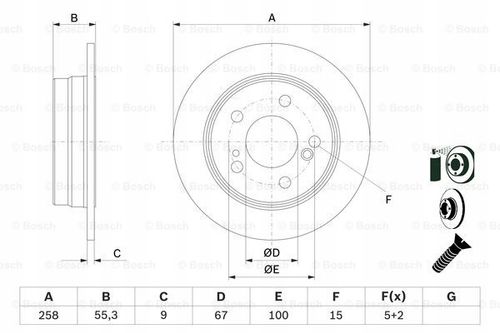 TARCZA HAM TYL 258X9 P BOSCH na Arena.pl