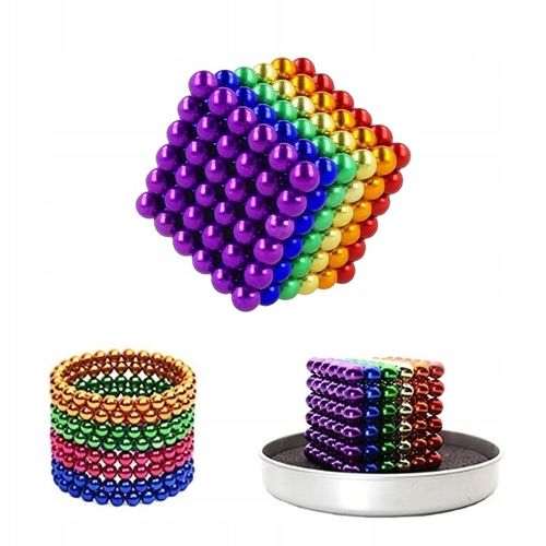 KULKI MAGNETYCZNE XXL Kolorowe 5 mm 216 szt. + BOX na Arena.pl