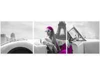 90X30CM FIOLETOWA KREACJA TRÓJ OBRAZ